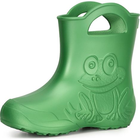 Ladeheid EVA Bottes de Pluie Enfant Bottes en Caoutchouc Légères pour Enfants pour Garçons et Filles LA-CA-01 (Vert Émeraude, 22/23 EU)