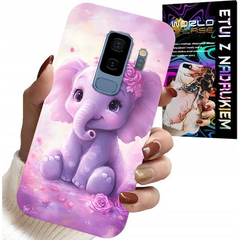 Coque pour Samsung Galaxy S9 Plus - éléphant mignon sur fond rose + film protecteur (1/5)