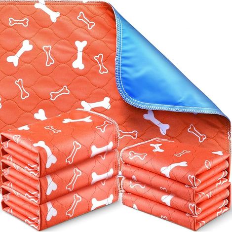 SHINING HOUSE 6 PCS Absorbants Lavables Tapis de Pipi Coussinets de Dressage Réutilisables Coussinets en Couches Imperméables Tapis de Chiot Tapis de Dressage pour Chiens Animaux de Compagnie (Rouge,