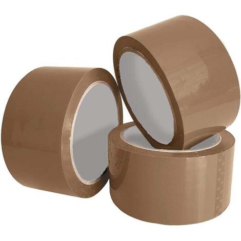 Ruban Adhésif Emballage 10m x 48mm - Adhésif d'emballage pour de Paquets et de Boîtes D'expédition - Brun, 6 Rouleaux