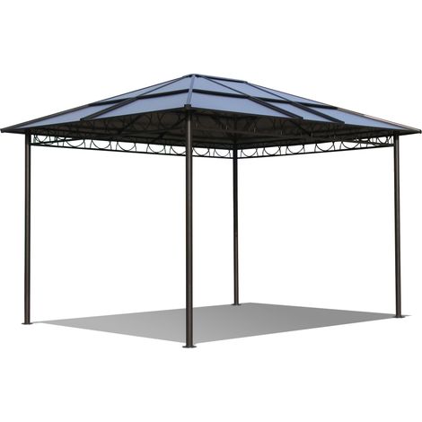 Metall Garten Hardtop Pavillon 3x3,6m Doppelstegplatten Polycarbonat Dach wasserdicht (1/5)