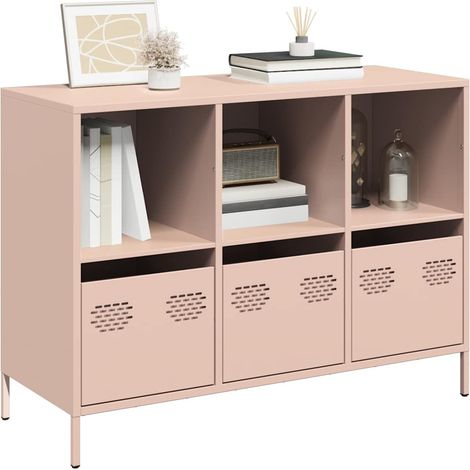 Sideboard Rosa 101,5x39x73,5 cm Kaltgewalzter Stahl