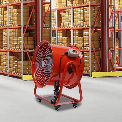 Ventilateur axial mobile de 16 pouces, 220V 1100w ventilateur de sol portable Ø47cm ventilateur de tambour industriel 13600m³ / h (1/5)