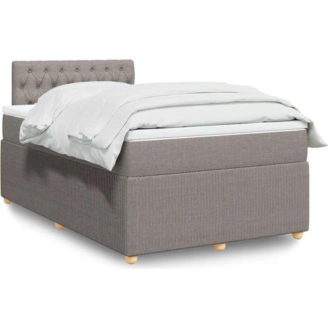 Boxspringbett mit Matratze Taupe 120x200 cm Stoff
