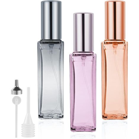 3 atomiseurs parfum verre – bouteilles transparentes rechargeables portables pour rendez-vous et voyage (1/5)