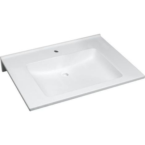 Geberit Publica - Lavabo adapté aux PMR, 700x550x115 mm, sans trop-plein, trou de robinetterie, blanc alpin 402070016 (1/4)