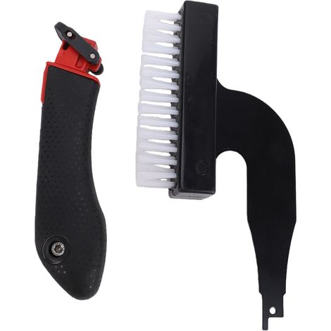 Brosse de scie alternative sans fil, sabre en Nylon, outil de nettoyage abrasif, polyvalent pour la maison, poignée rouge et noire (1/5)