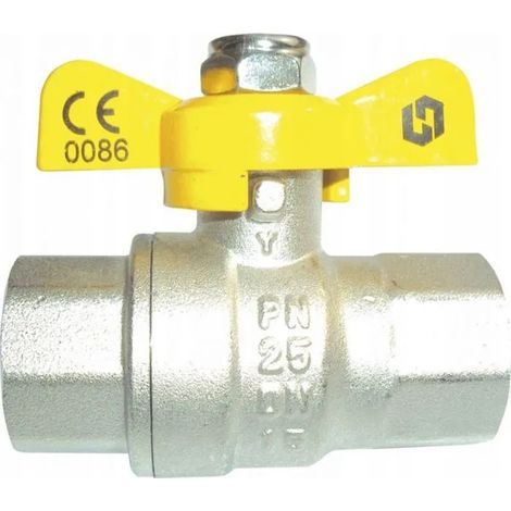 Robinet gaz invena dn-20 poignée papillon 3/4 pouce 60°C