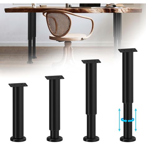 Pieds de meubles, lot de 4, réglables en hauteur (18-30 cm), en acier laminé à froid, pour meubles, canapés, lits, tables de chevet, armoires (1/5)