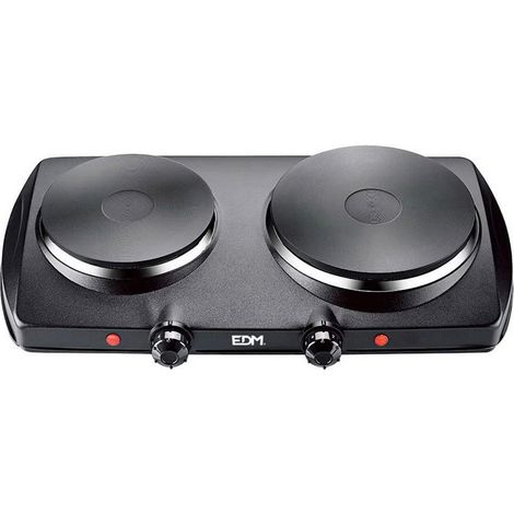 edm Fornello Elettrico Nero 1400 W 2 Fuochi