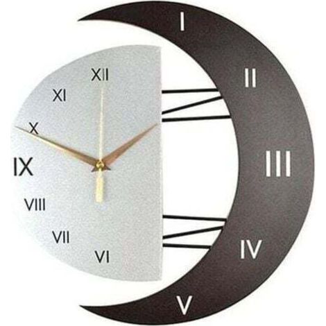 Horloge murale moderne Design moderne Horloge murale Creative Moon Frame Horloge de cuisine Horloge murale pour la maison (33cm)