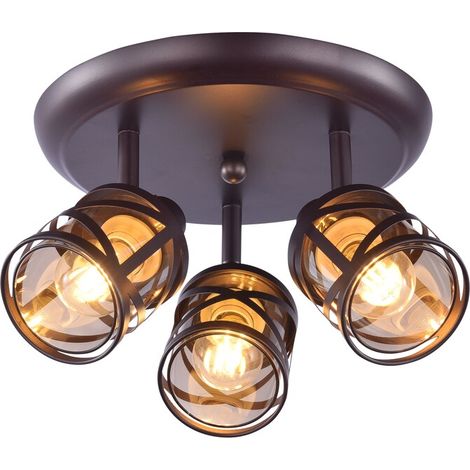 Spot plafond brun/ambre 3xE14 40W Oberon Rabalux Ø36cm (1/3)
