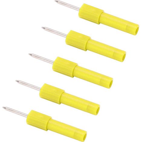5 sondes de test isolées 4 mm avec embouts bananes pour multimètre, jeu de pièces jaunes (1/5)