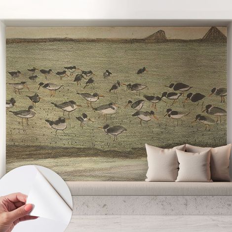 Tapete Selbstklebend - abwaschbar - Tapete mit Motiv - trendige Wanddeko - elegant Fototapete Vogelruhe 208x146 cm (1/5)