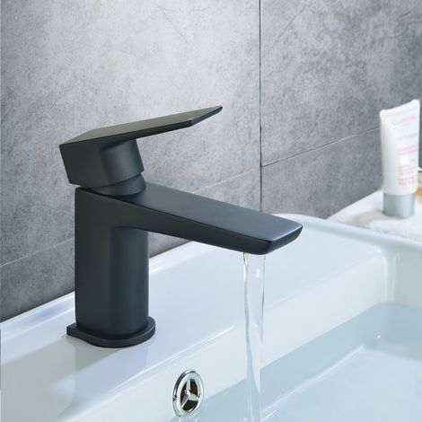 Astra Modern Matte Black Basin Mono Mixer Tap & Waste (1/5)