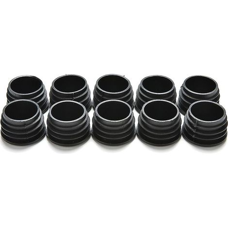 10 bouchons d'extrémité en plastique noir pour tuyaux ronds Hfmqv 28 mm (1/5)