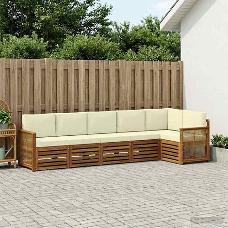 vidaXL Ecksofa Set mit Kissen 5 pcs Natur und Creme (1/5)