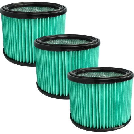 vhbw 3x filtro compatibile con Bosch GAS 12-25 PL, 15 PS aspirapolvere - filtro HEPA azzurro / nero
