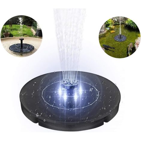Pompe de fontaine solaire améliorée avec éclairage LED 2,4 W