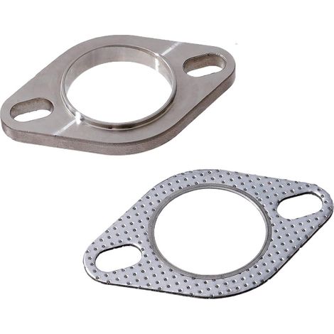 Kit de raccordement de bride d'échappement à 2 boulons de 2 pouces, bride et joint pour tuyau de descente de turbine d'échappement (1/5)