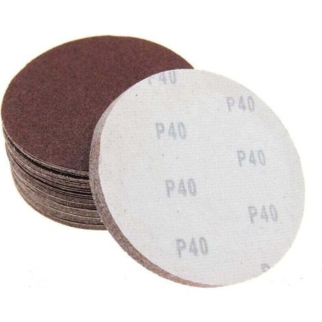 150 mm Schleifscheiben mit Klettverschluss für Schleifmaschine, ohne Löcher, 40/60/80/100/120, verschiedene Körnungen, 50er-Pack, TRIMEC (1/3)