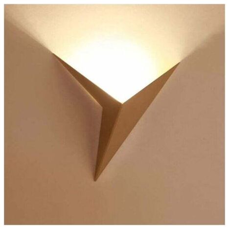 Applique murale intérieure LED 3W, applique murale triangulaire dorée créative, lumière blanc chaud 3000K, applique murale moderne en métal, convient aux chambres, salons, cages d'escalier et couloirs