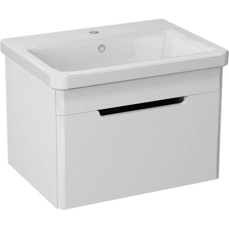 Sapho Ella - Mueble para lavabo 57x39x43 cm, 1 cajón, blanco EL060-3030