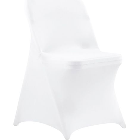 Housse de chaise blanche 150 pièces, polyester élasthanne, extensible, pour mariage, banquet, dîner. Convient aux chaises jusqu'à 45 x 46 x 77 cm. (1/5)