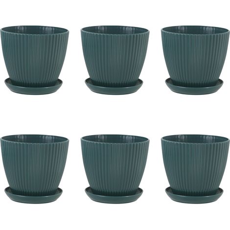 1 pot de fleurs, résine épaisse et robuste, dimensions 16,3 × 16,2 × 16 cm, poids 0,8 kg, vert jungle, pour orchidées et succulentes (1/5)