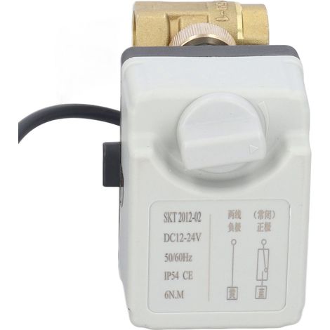 Vanne à bille motorisée, manuelle ou automatique, 2 fils, 2 voies, normalement fermée, DN15, vanne électrique 12-24 V CC