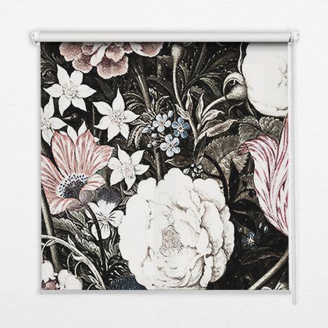 Tenda a Rullo Interna per Finestra - Tenda Filtrante Luce - Tenda Privacy - Tenda Decorativa Rettangolare - Rullo per Interni - (120 cm x 140 cm) - Bouquet di fiori (1/5)