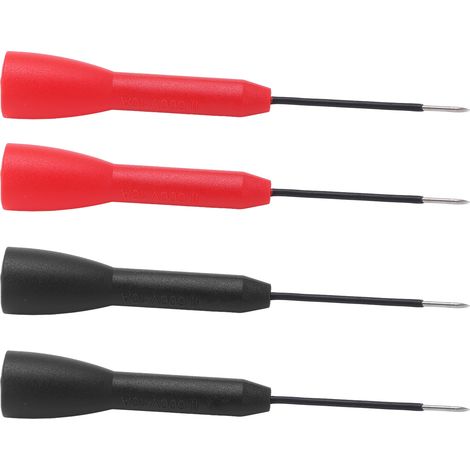 J.30038 Aiguilles Test Multimètre CAT II 600V/10A PA Laiton Ø1mm Isolation Sans Coupure 2 Rouges 2 Noires Contrôle Tension Circuit Courant (1/5)