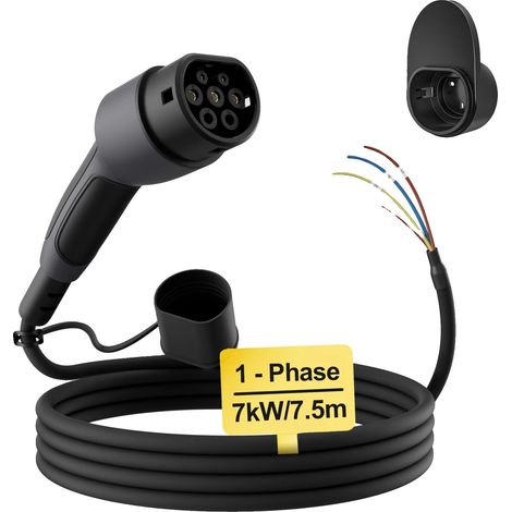 EV-Ladekabel, Typ 2 Kompatibilität, 32A Leistung, 7kW 7.5m (1/2)