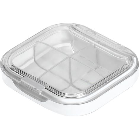 Mini boîte à pilules portable transparente blanche, distributeur de médicaments de voyage, récipient hermétique alimentaire de qualité pour ranger les comprimés (1/5)