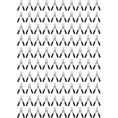 100 pinces isolées 20A, précision élevée, élasticité de processus, gaine isolante en PVC, pour fils de test expérimentaux, noir (1/5)