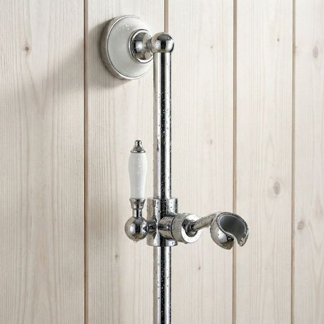PaulGurkes Brausestange Retro Keramik Chrom Duschstange