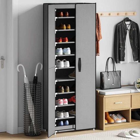 Schuhschrank Grau 60x30x166 cm Stoff