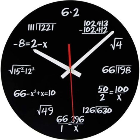 Horloge mathématique, horloge murale originale, horloge murale unique, horloge à formules mathématiques (1/3)