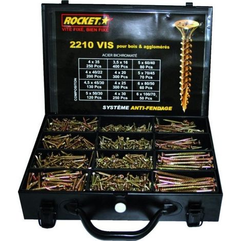 Maleta 2210 Vis Rocket Tetefraise Huella Pozidriv Acero Bichromatado