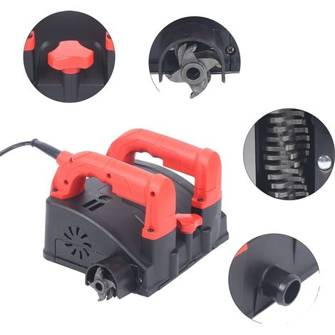 Raboteuse électrique, profondeur réglable, performance haute vitesse, Rouge (1/5)