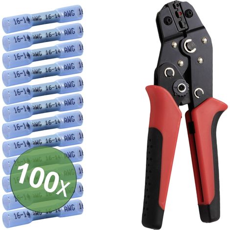 TRU COMPONENTS TC-13448592 Prolongateur avec gaine thermorétractable 1.5 mm² 2.5 mm² entièrement isolé bleu 100 pc(s)