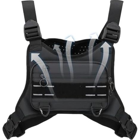 Sac De Poitrine Homme, Sac Sportif de Poitrine de Course, Pochette Imperméable Réglable Porte-Téléphone pour Hommes Femmes Coureurs Randonnée Jogging Cyclisme Voyage Extérieur (1/4)