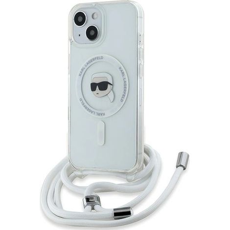 Karl Lagerfeld KLHMP15SHCKHNT iPhone 15 / 14 / 13 6.1 Hartschalenetui, transparent, Crossbody, IML, Karl Head, Magsafe (1/5)