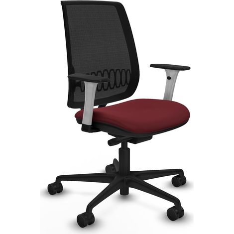 Silla de oficina piqueras y crespo Alares cuero sintético negro reposabrazos blancos (1/2)