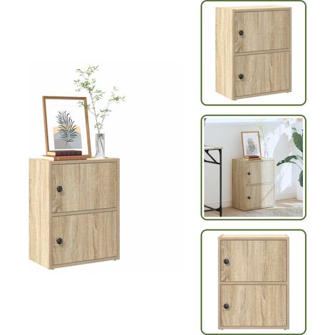Armadio con ante - vidaXL Libreria Rovere Sonoma 40x24x52 cm in Legno Multistrato - Libreria con ripiani