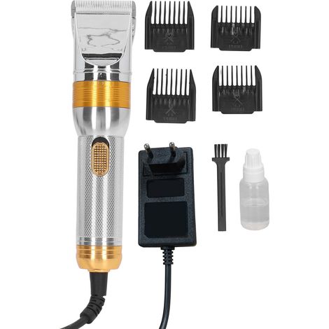 Tondeuse électrique pour moutons argentée, tondeuse à laine animale pour moutons, chèvres, chats, chiens, animaux domestiques, prise UE 100‑240V (1/5)