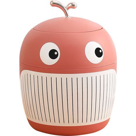 Petite poubelle baleine, mini, mignonne et lumineuse, de luxe, portable et multifonctionnelle, idéale pour le bureau ou la table basse, rose sakura. (1/5)