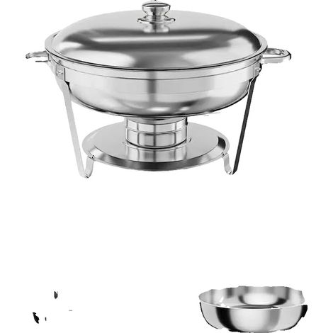 Ensemble de plats à réchaud, acier inoxydable, capacité de 4,7 L, Ensemble de quatre pièces (1/2)