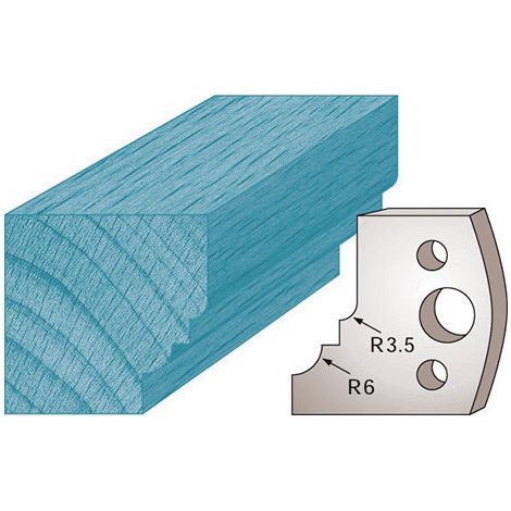 Diamwood Jeu de 2 fers profilés Ht. 40 x 4 mm quart de rond avec talon M19 - Acier SP - Dimensions 40 x 4 mm - Épaisseur 4 mm - Compatible avec porte-outils hauteur 50 et 40 mm (1/2)