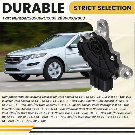 Interrupteur de sécurité de point mort de boîte de vitesses pour Honda Accord, Civic, Crosstour, CR-V, Fit et Element (2007-2013) - Référence : 28900RCR003 (1/5)